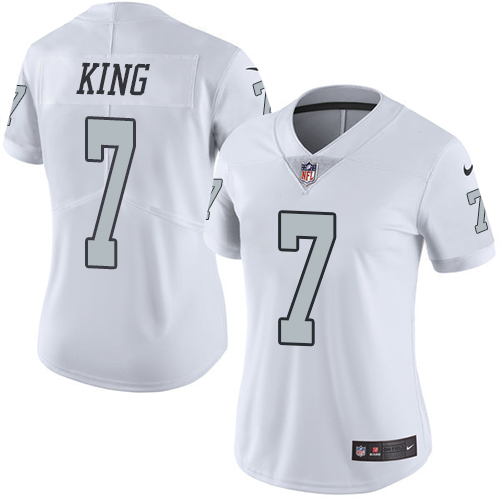 Women's Limited Marquette King Nike Jersey White - #7 Rush NFL Oakland Raiders